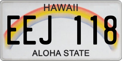 HI license plate EEJ118