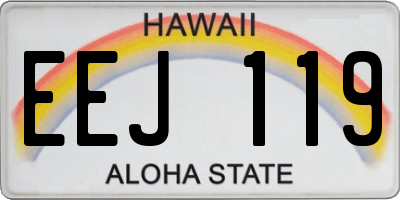 HI license plate EEJ119