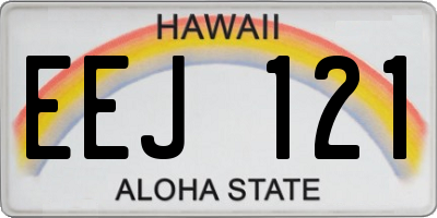 HI license plate EEJ121