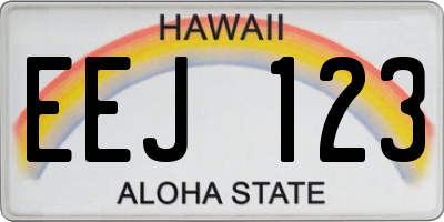 HI license plate EEJ123
