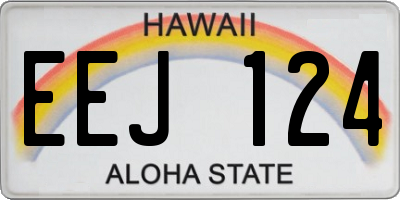 HI license plate EEJ124