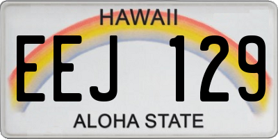 HI license plate EEJ129