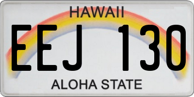 HI license plate EEJ130