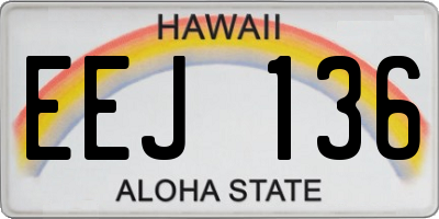 HI license plate EEJ136