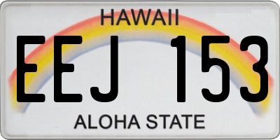 HI license plate EEJ153