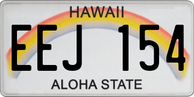 HI license plate EEJ154
