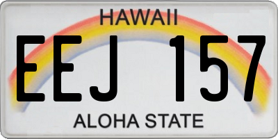 HI license plate EEJ157