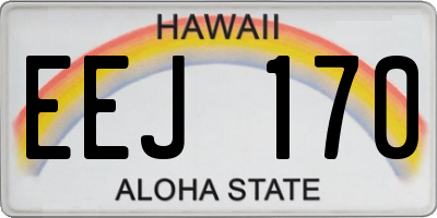HI license plate EEJ170