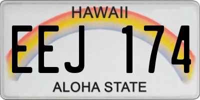 HI license plate EEJ174