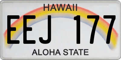 HI license plate EEJ177