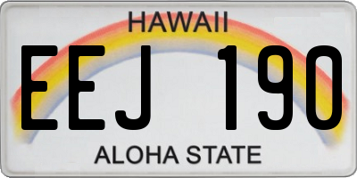 HI license plate EEJ190