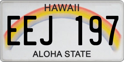 HI license plate EEJ197