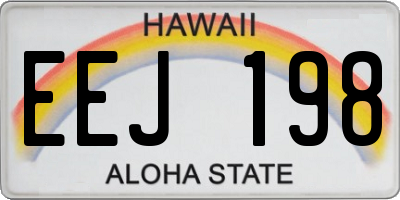 HI license plate EEJ198