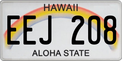 HI license plate EEJ208