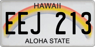 HI license plate EEJ213