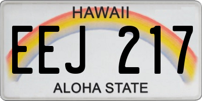 HI license plate EEJ217