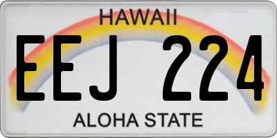 HI license plate EEJ224