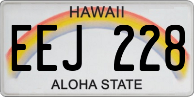 HI license plate EEJ228