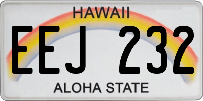 HI license plate EEJ232