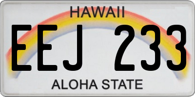 HI license plate EEJ233