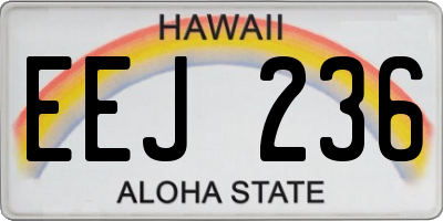 HI license plate EEJ236