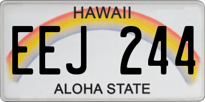 HI license plate EEJ244