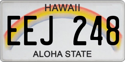 HI license plate EEJ248