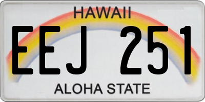 HI license plate EEJ251
