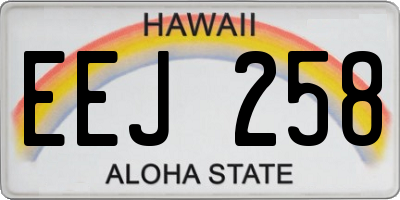 HI license plate EEJ258