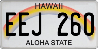 HI license plate EEJ260