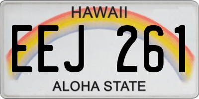 HI license plate EEJ261