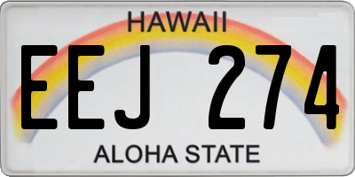 HI license plate EEJ274