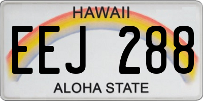 HI license plate EEJ288