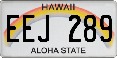 HI license plate EEJ289