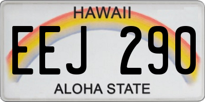 HI license plate EEJ290