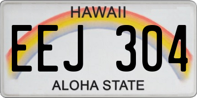 HI license plate EEJ304