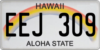 HI license plate EEJ309