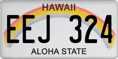 HI license plate EEJ324