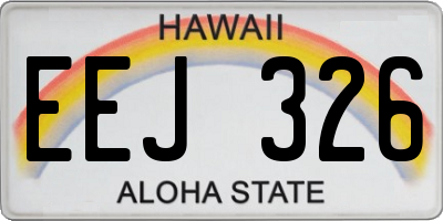 HI license plate EEJ326