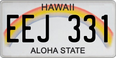 HI license plate EEJ331