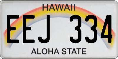 HI license plate EEJ334