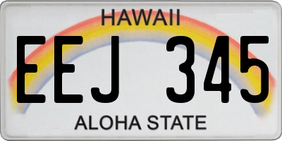 HI license plate EEJ345