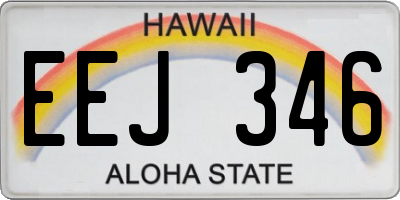HI license plate EEJ346
