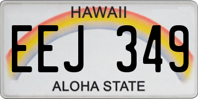HI license plate EEJ349
