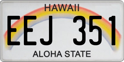HI license plate EEJ351