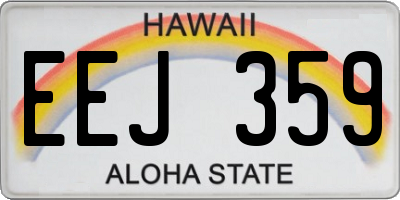HI license plate EEJ359