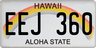 HI license plate EEJ360