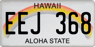 HI license plate EEJ368