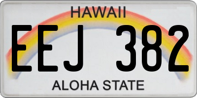 HI license plate EEJ382