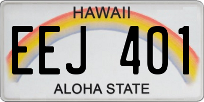 HI license plate EEJ401